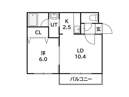 アバンセ二十四軒(1LDK/4階)の間取り写真