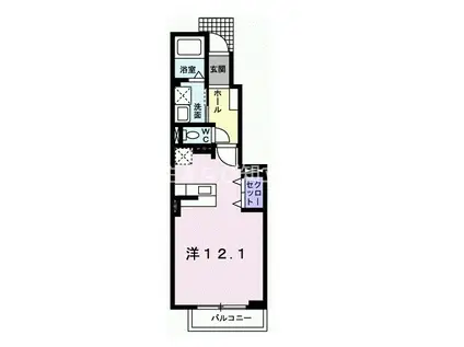 サンライズ芳川II(ワンルーム/1階)の間取り写真