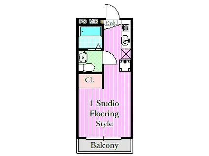 東京メトロ東西線 浦安駅(千葉) 徒歩8分 3階建 築37年(1K/2階)の間取り写真