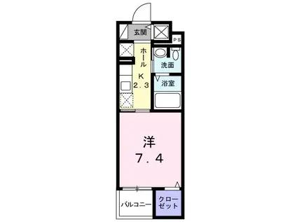 ベル セゾン(1K/4階)の間取り写真