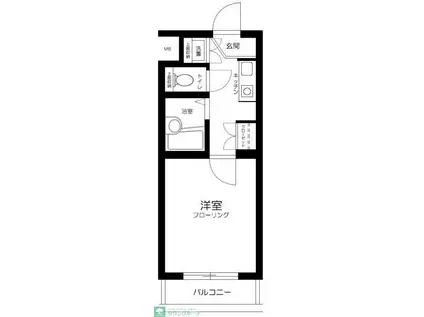 ルーブル三軒茶屋II(1K/2階)の間取り写真