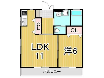FIORE(1LDK/1階)の間取り写真