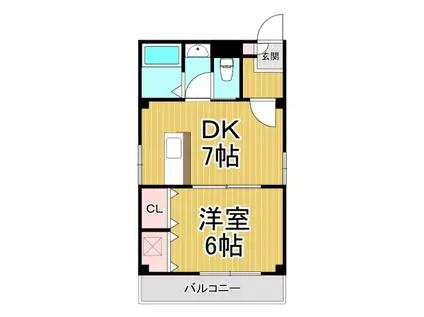ドムール甲子園(1DK/5階)の間取り写真