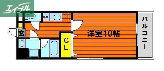 アーバンパレス医大南(1K/3階)の間取り写真