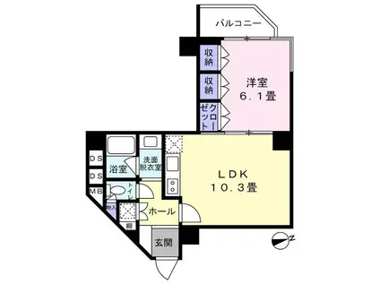 チュリス氷川坂(1LDK/2階)の間取り写真