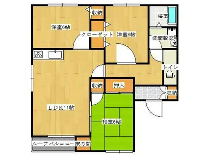 グラン・ディアス(3LDK/1階)の間取り写真