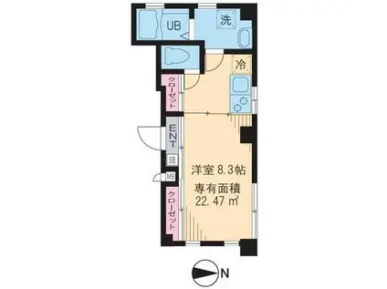 トワ ヴェール上野(ワンルーム/1階)の間取り写真