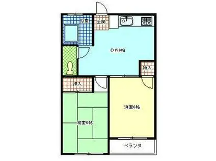 シャトル栄和(2DK/3階)の間取り写真