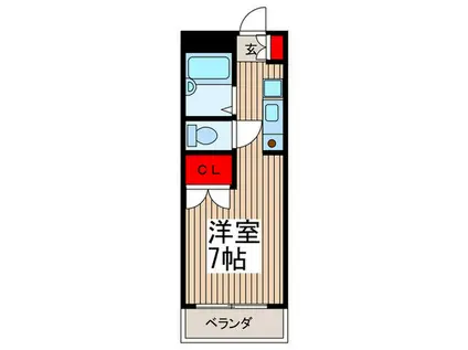ベルフォーレ浦和(ワンルーム/3階)の間取り写真