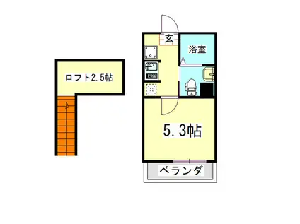 J-KOYASU(1K/1階)の間取り写真