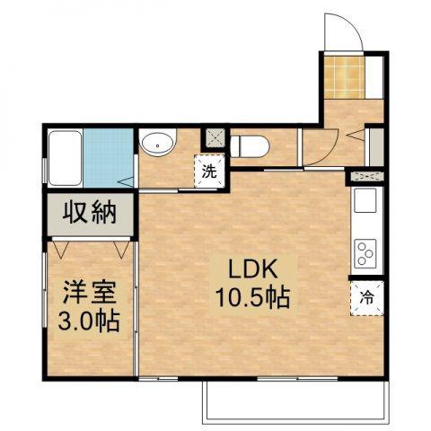 アリエッタ下温品(1LDK/3階)の間取り写真