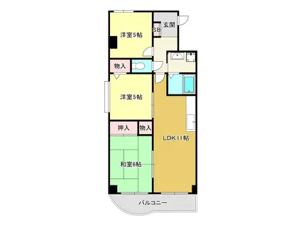 ロイヤルパーク(3LDK/7階)の間取り写真