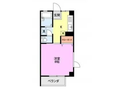 メゾンくりはら(1K/1階)の間取り写真