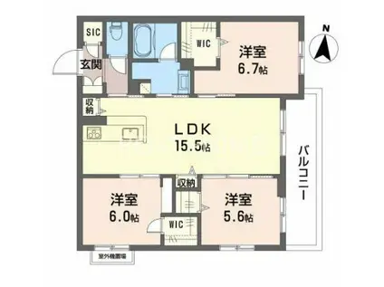 シャーメゾン オリエント(3LDK/3階)の間取り写真