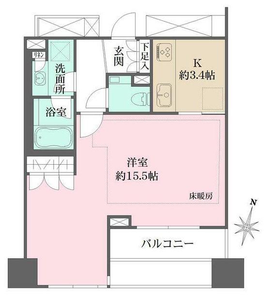 パークハウス平河町(ワンルーム/6階)の間取り写真