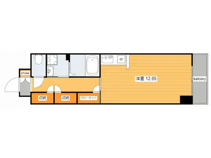 LE CHAT 壱番館(ワンルーム/5階)の間取り写真