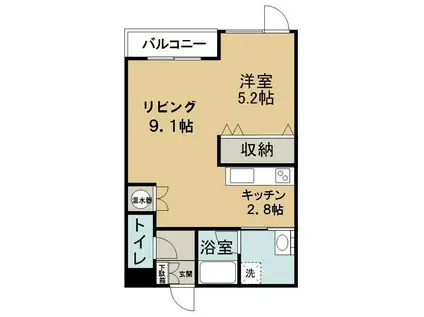 コーポ栞(1LDK/2階)の間取り写真