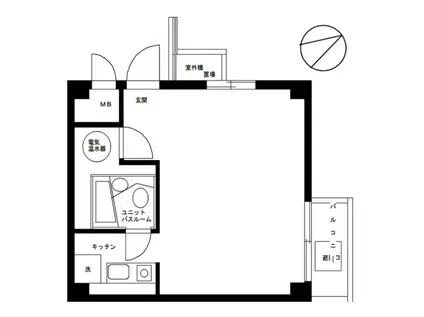 牛込パークハイツ(ワンルーム/2階)の間取り写真