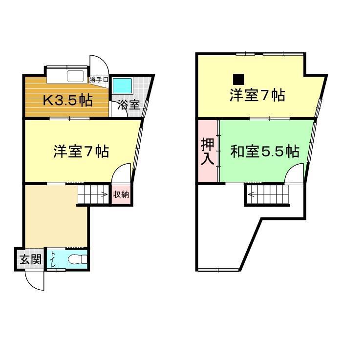 小戸アパート(3SK/1階)の間取り写真