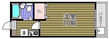 エスティライフ喜志駅前(1K/3階)の間取り写真