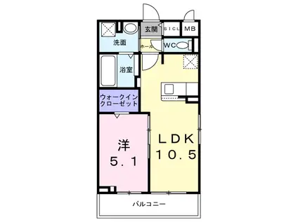 クレリア(1LDK/3階)の間取り写真