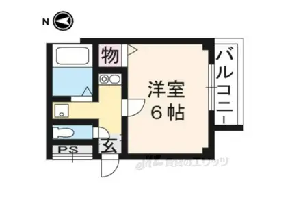 グレース桃園(1K/1階)の間取り写真