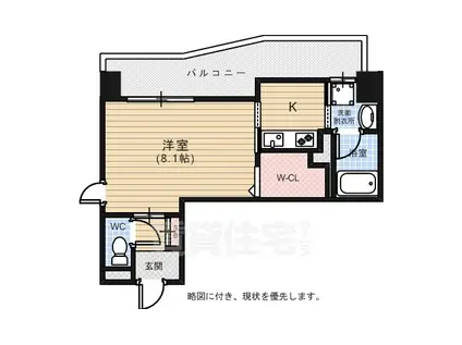 ルービンス十日市2(1K/5階)の間取り写真