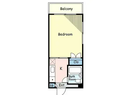 ハイタウン目黒(1K/4階)の間取り写真