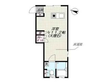 ＪＲ横須賀線 西大井駅 徒歩5分 3階建 築20年(ワンルーム/1階)の間取り写真