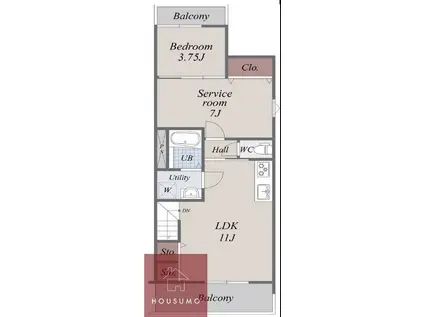 G MAISON 豊中蛍池(2LDK/3階)の間取り写真