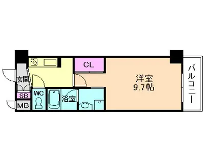 グランツコート御幣島(1K/1階)の間取り写真