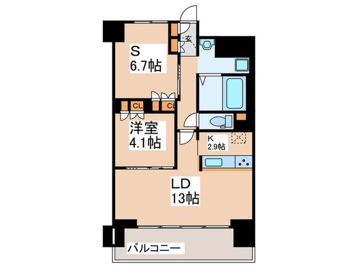 リーラ横浜川和町(1SLDK/10階)の間取り写真