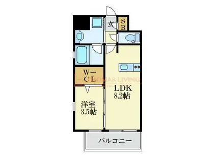 LANDIC K2620(1LDK/14階)の間取り写真