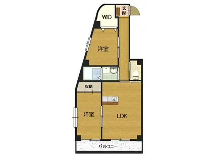 ファミーユ戸田(2LDK/3階)の間取り写真