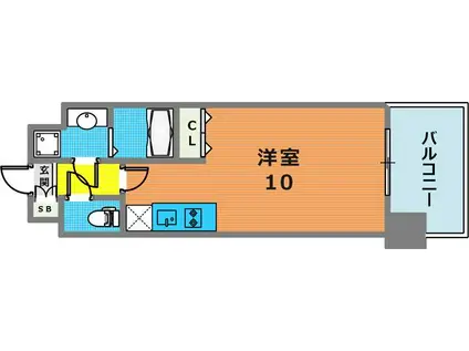 アプリーレ神戸元町(ワンルーム/9階)の間取り写真