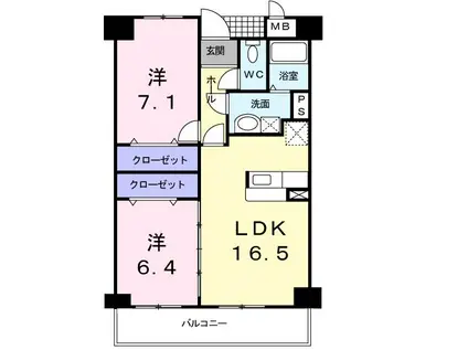 エテルノ・フィオーレ(2LDK/4階)の間取り写真