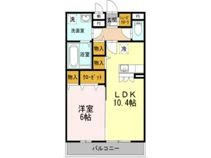 アルカディア湘南(1LDK/1階)の間取り写真