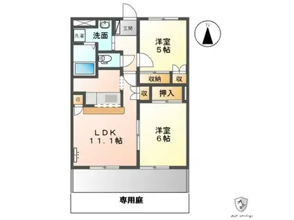 GRANDOULE M&Y(2LDK/1階)の間取り写真