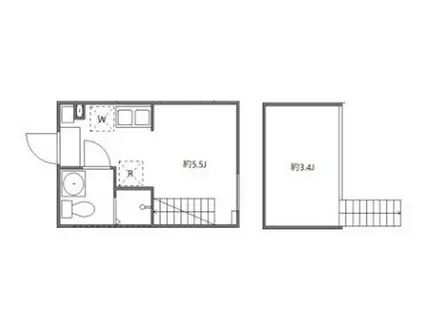 テラス祖師谷大蔵(ワンルーム/2階)の間取り写真