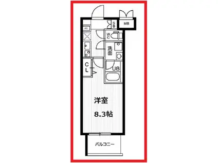 エーアール向島(1K/4階)の間取り写真