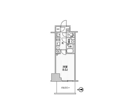 TOPAZ江坂(1K/10階)の間取り写真