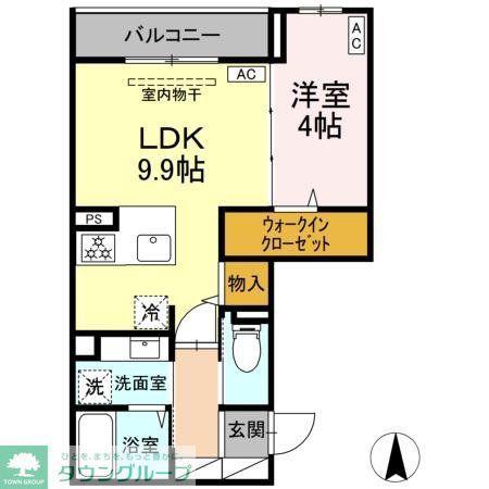 セレスティア中野上高田(1LDK/3階)の間取り写真