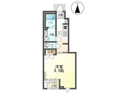 アーバンハイツ南原(1K/1階)の間取り写真