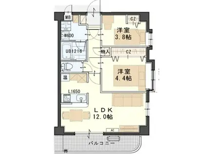 クレセール230(2LDK/2階)の間取り写真