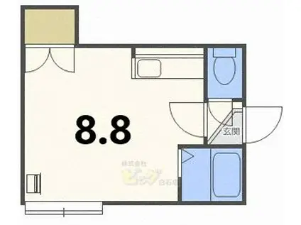 イノセント東札幌(ワンルーム/2階)の間取り写真