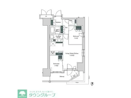 ブルックサイドレジデンス木場(2LDK/4階)の間取り写真