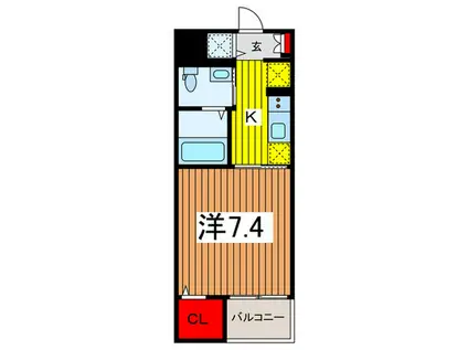 パインズ美園(1K/1階)の間取り写真