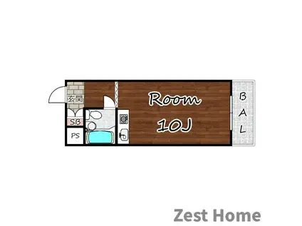 ラ・ヴェリタ武庫川(ワンルーム/2階)の間取り写真