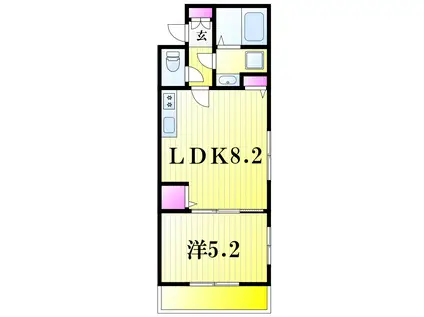 JUNESIX SKY(1LDK/5階)の間取り写真