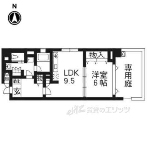 リーガル京都東本願寺前(1LDK/1階)の間取り写真